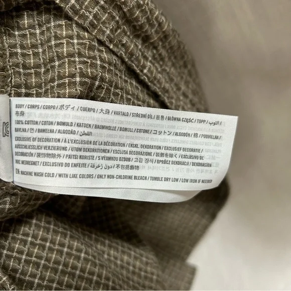 abercrombie long sleeve men's waffle button up olive green size small - Picture 13 of 16